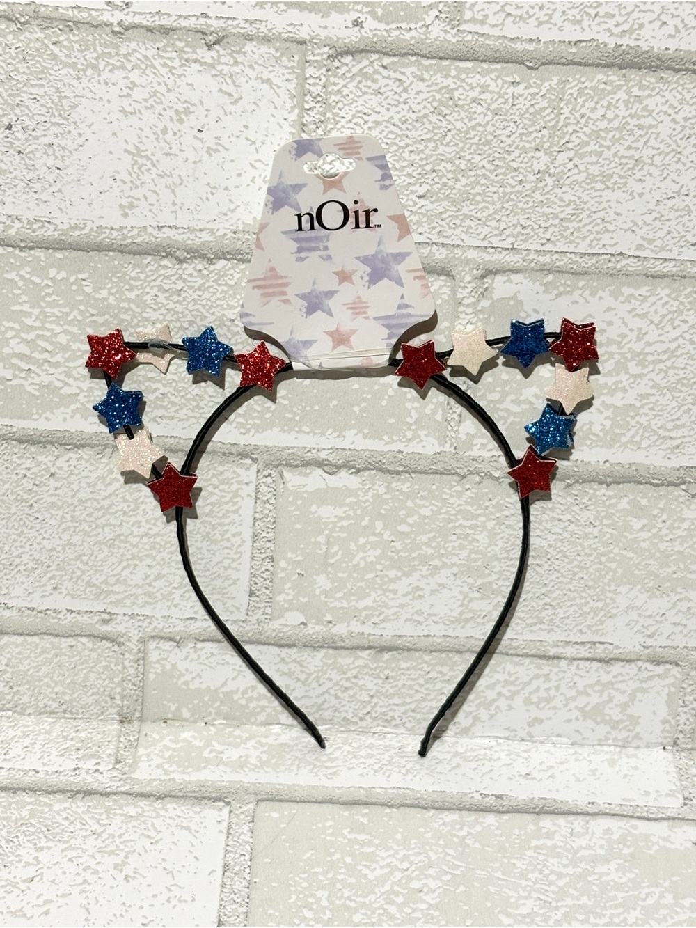 nOir Red, White & Blue Star Patriotic 4th of July Cat Ear Headband NEW